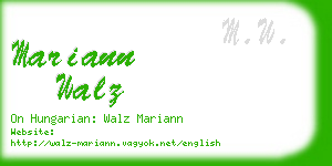 mariann walz business card